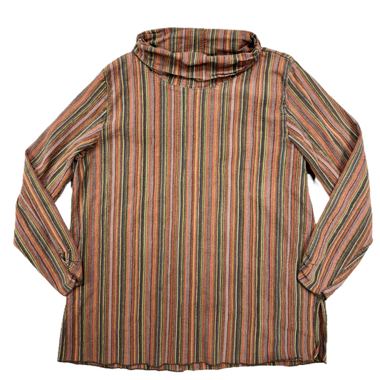 Top Long Sleeve By Flax In Striped Pattern, Size: L