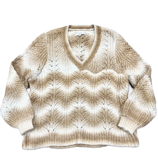 Sweater By Loft In Brown & Cream, Size: Xl