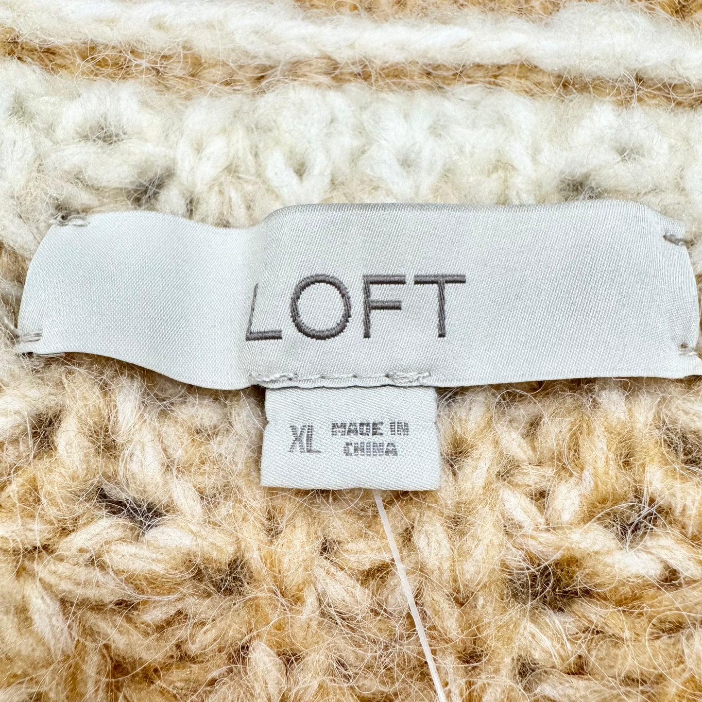 Sweater By Loft In Brown & Cream, Size: Xl