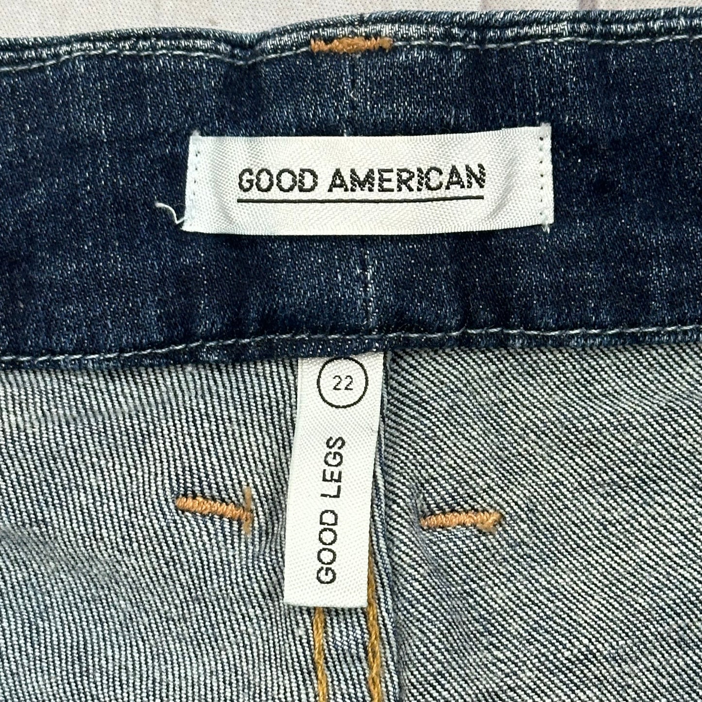 Jeans Straight By Good American In Blue Denim, Size: 22