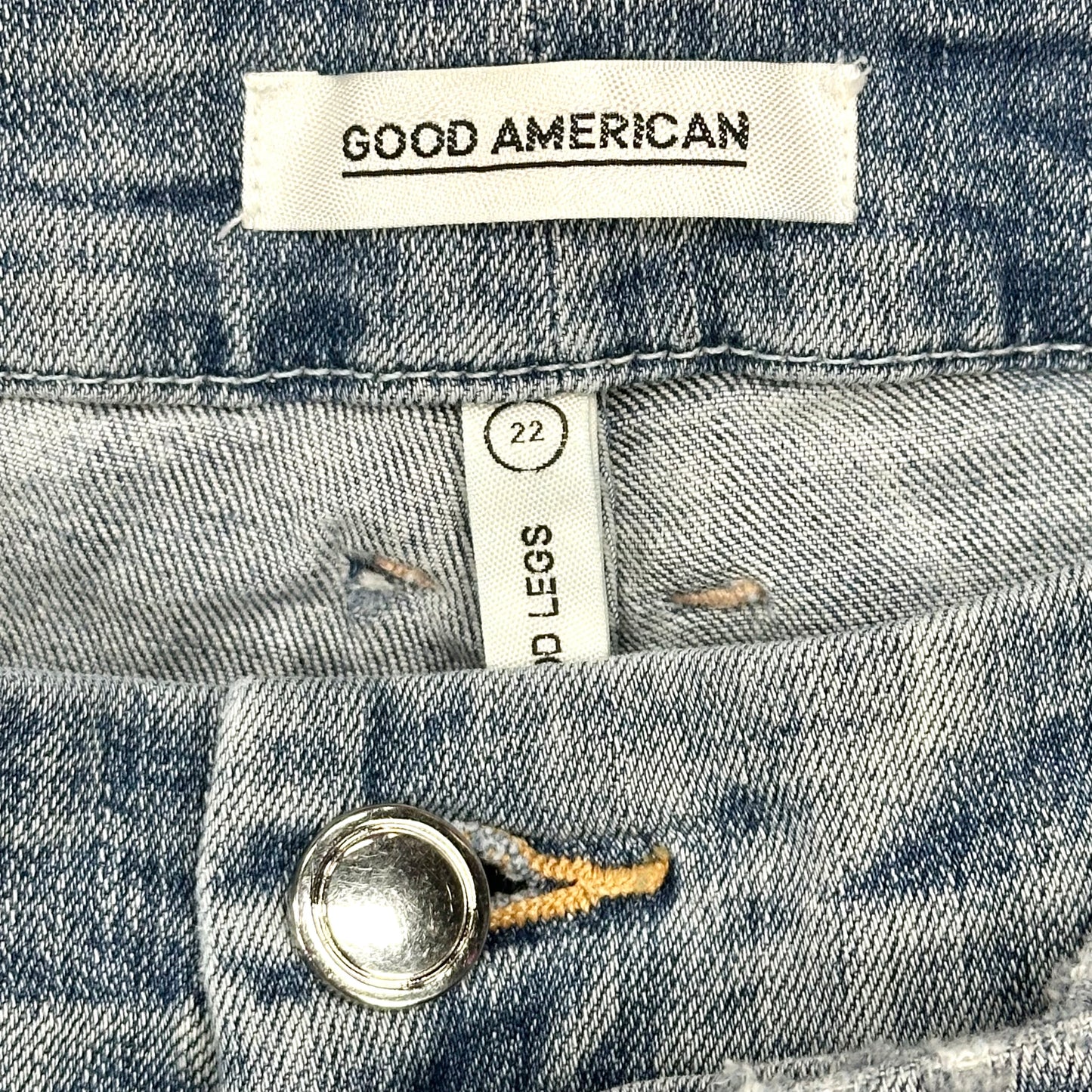 Jeans Straight By Good American In Blue Denim, Size: 22