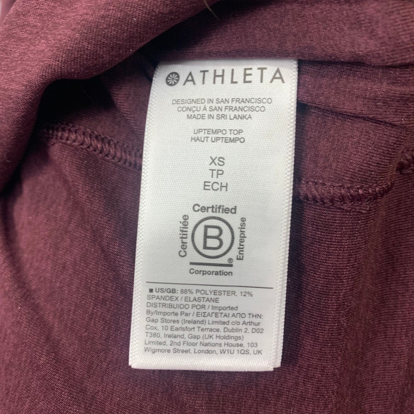 Athletic Top Long Sleeve Crewneck By Athleta In Purple, Size: Xs