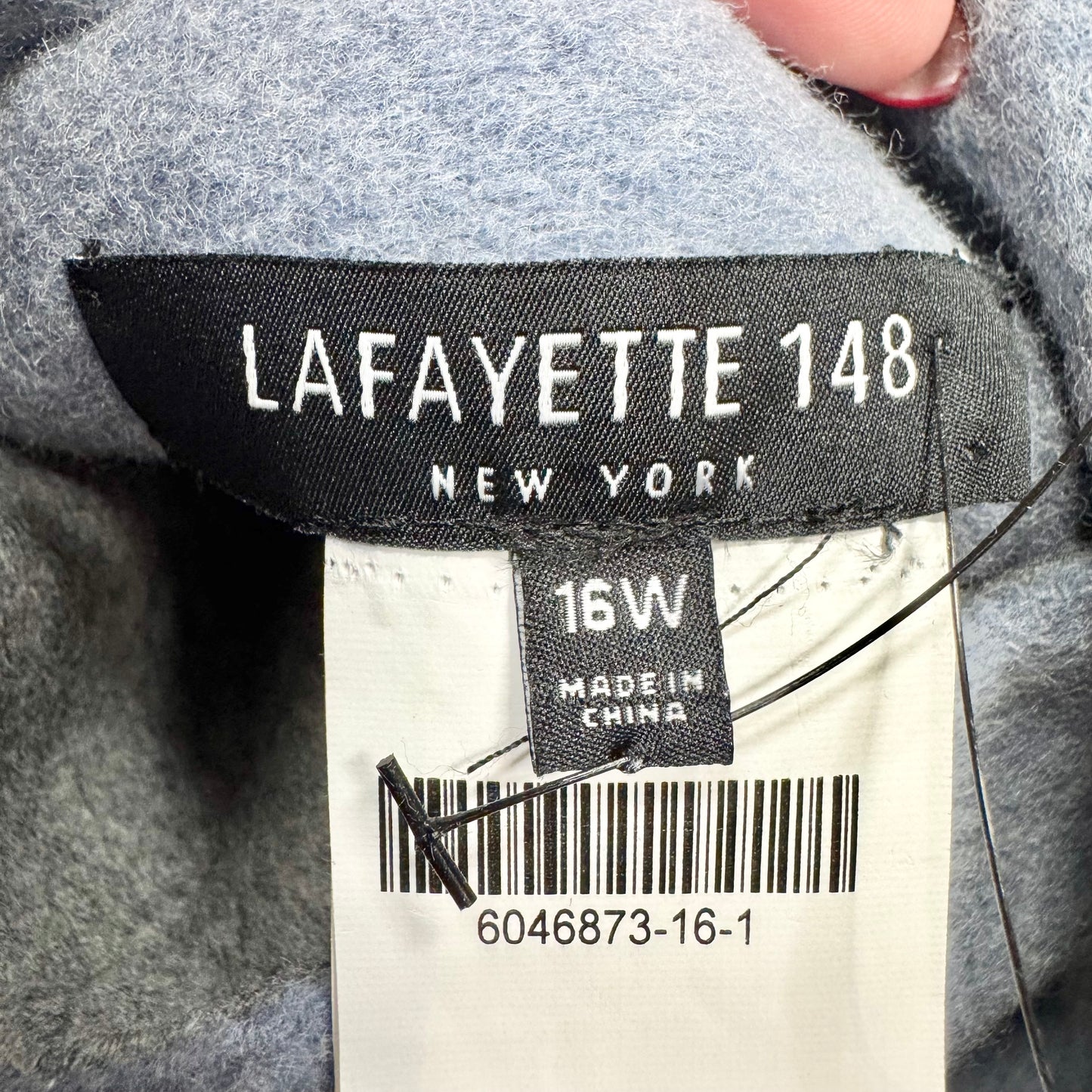 Coat Designer By Lafayette 148 In Blue & Grey, Size: Xl