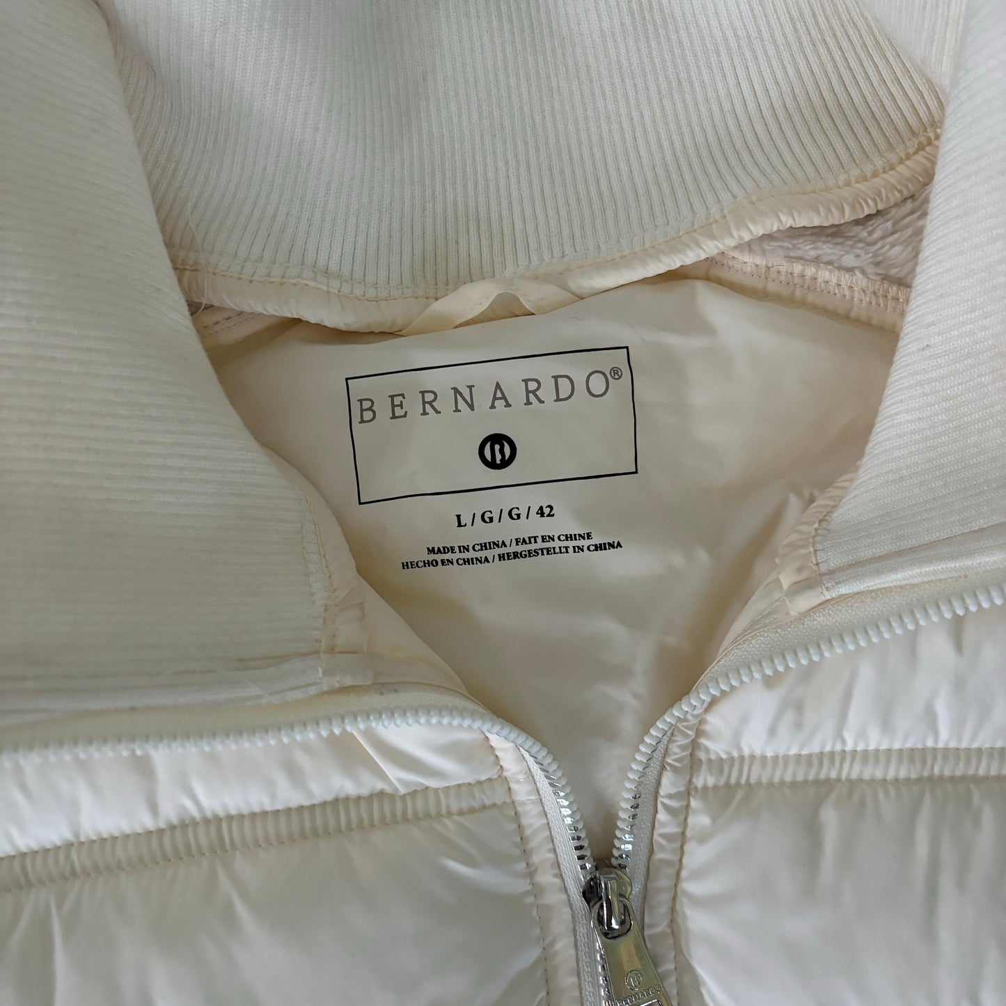 Jacket Puffer & Quilted By Bernardo In Cream, Size: L