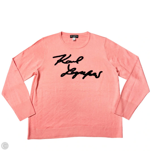 Sweater Designer By Karl Lagerfeld In Pink, Size: Xl