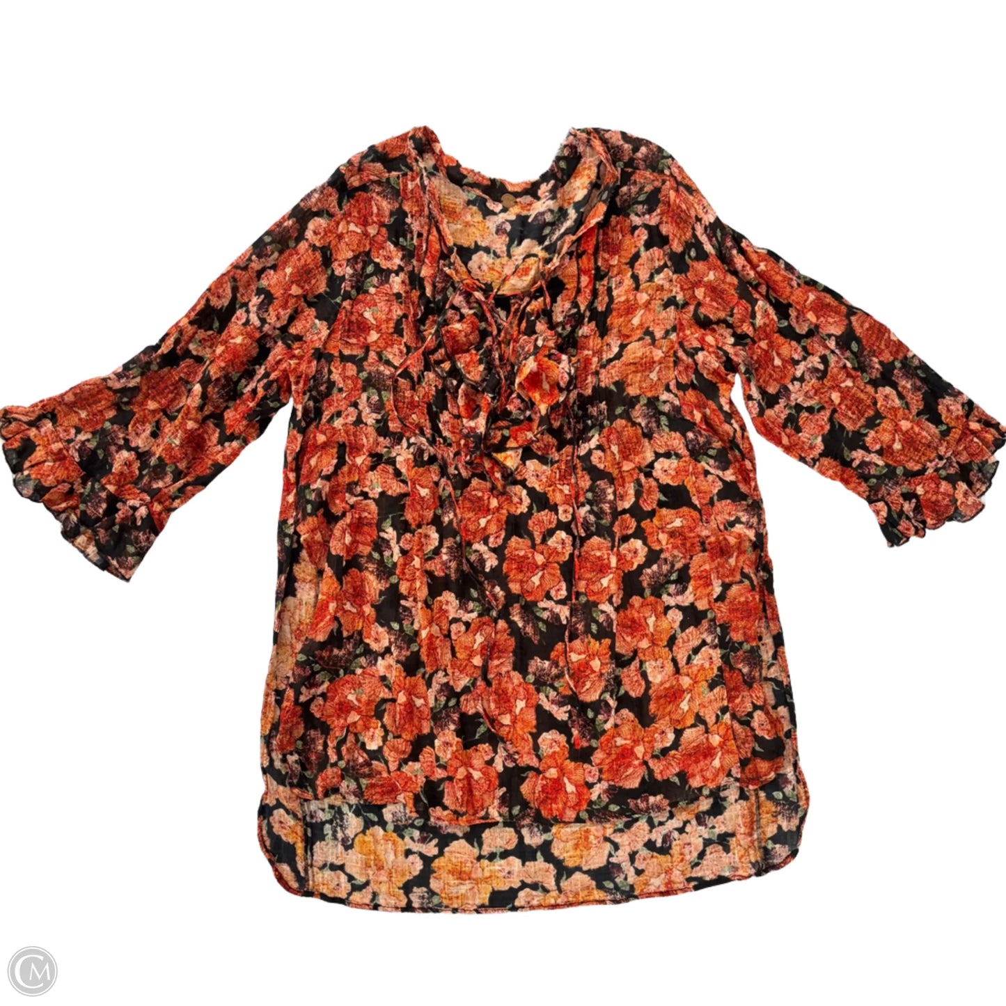 Tunic Long Sleeve By Free People In Floral Print, Size: Xs