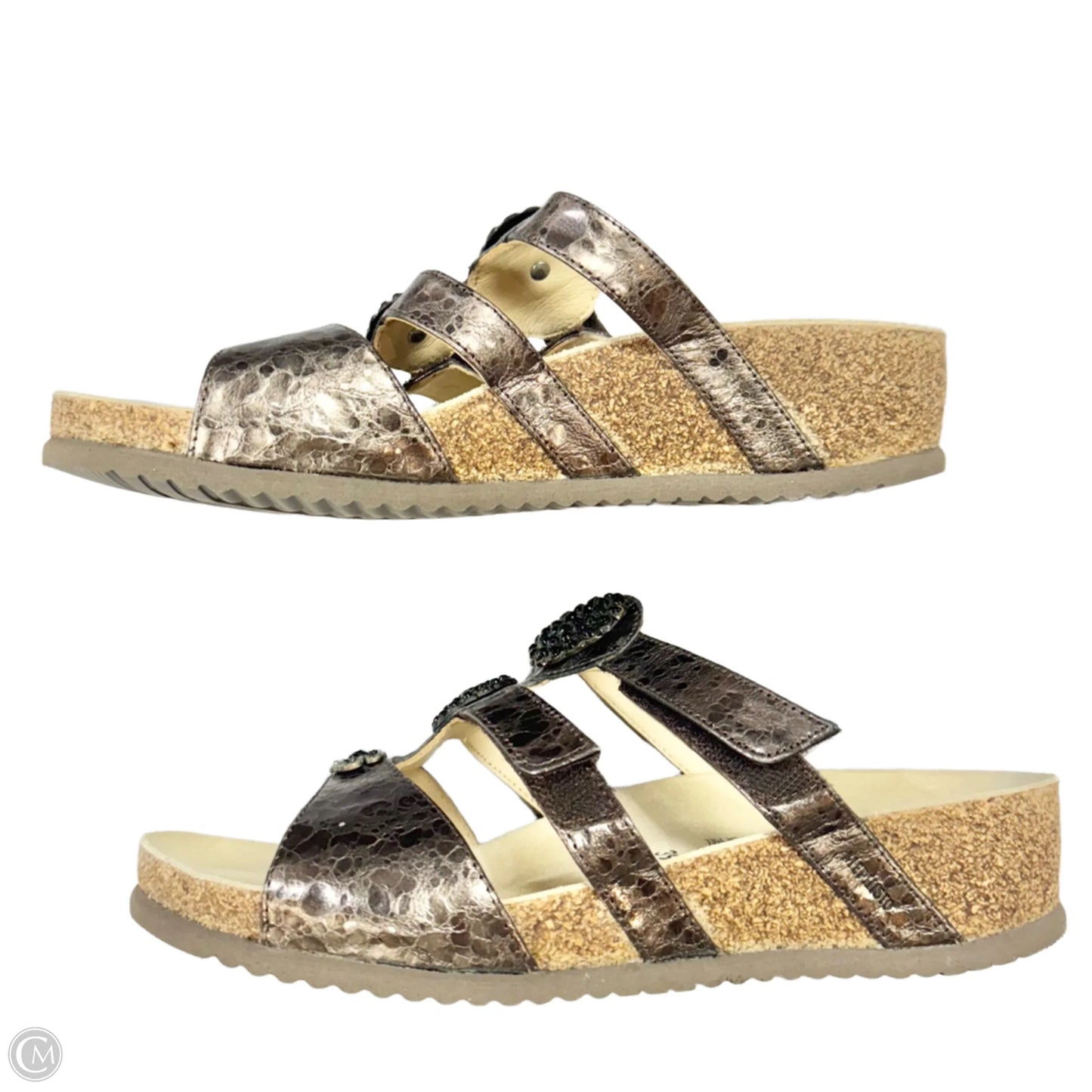 Sandals Heels Wedge By Mephisto In Bronze, Size: 8.5