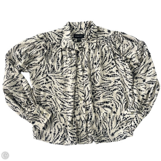 Top Long Sleeve By Fifteen Twenty In Black & White, Size: M