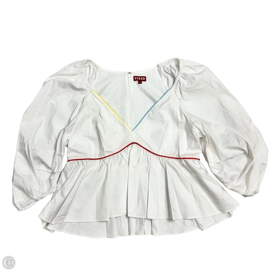 Top 3/4 Sleeve By Staud In White, Size: L