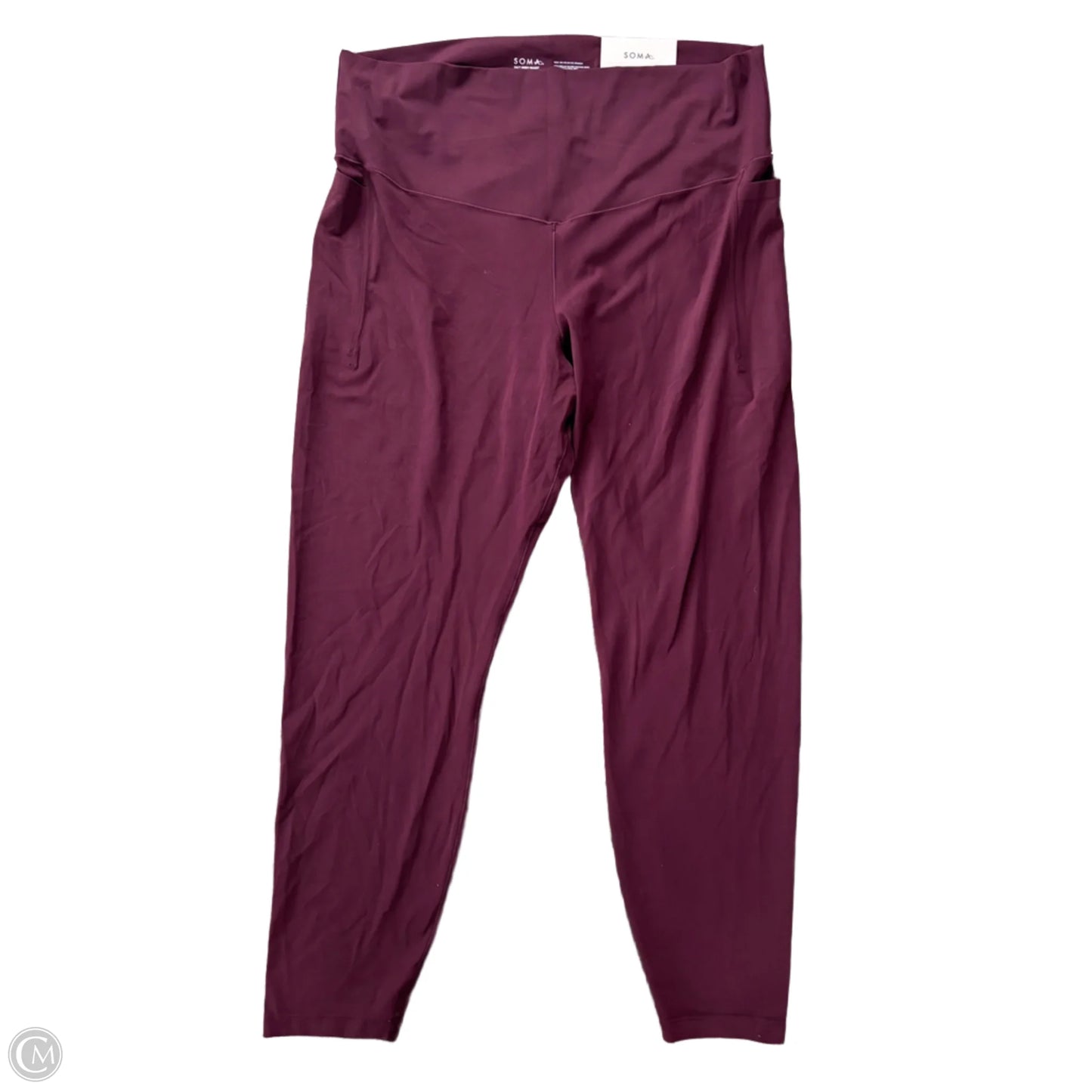 Athletic Leggings By Soma In Maroon, Size: Xl