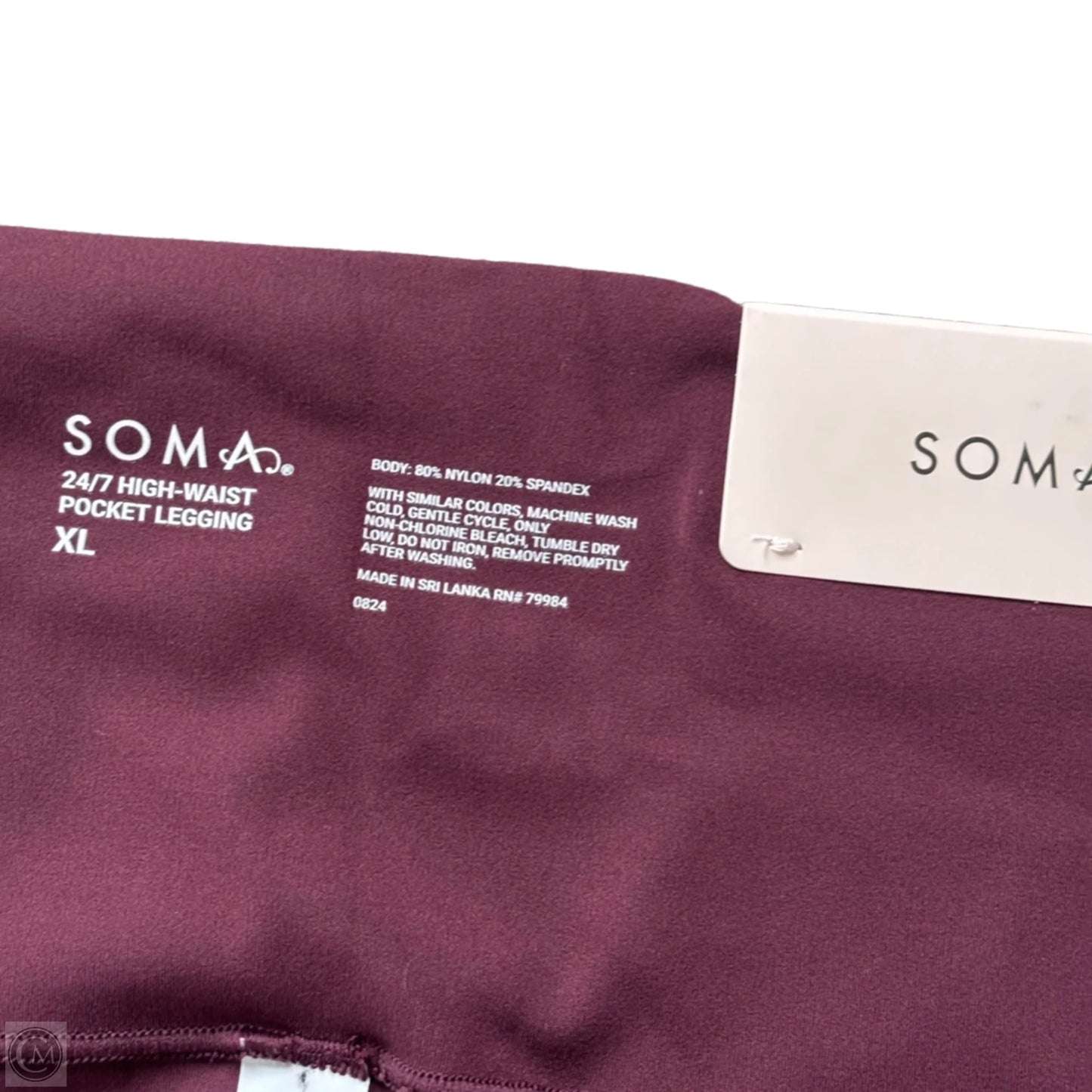 Athletic Leggings By Soma In Maroon, Size: Xl