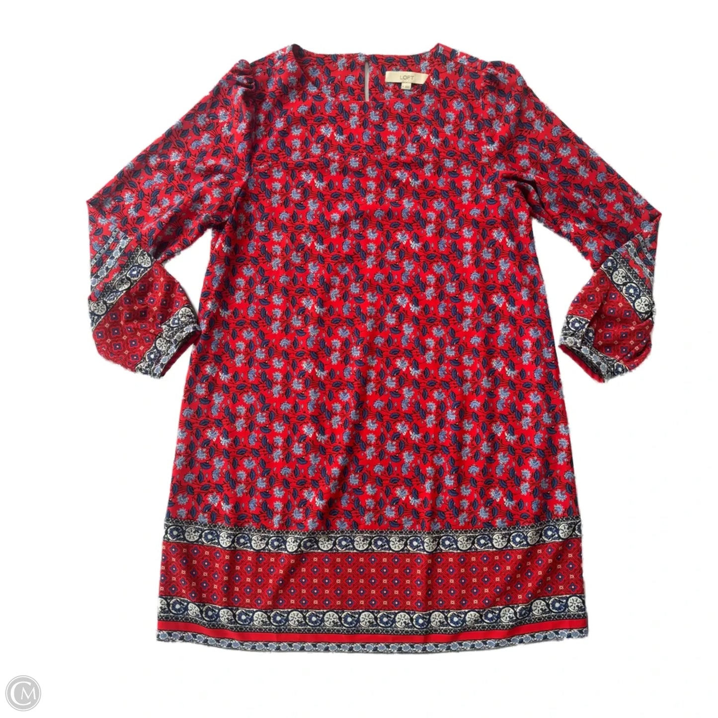 Dress Casual Midi By Loft In Floral Print, Size: M