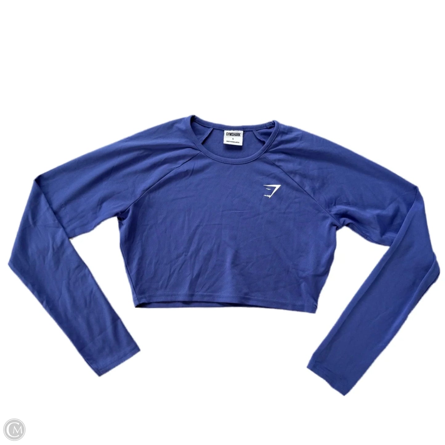 Athletic Top Long Sleeve Crewneck By Gym Shark In Blue, Size: S