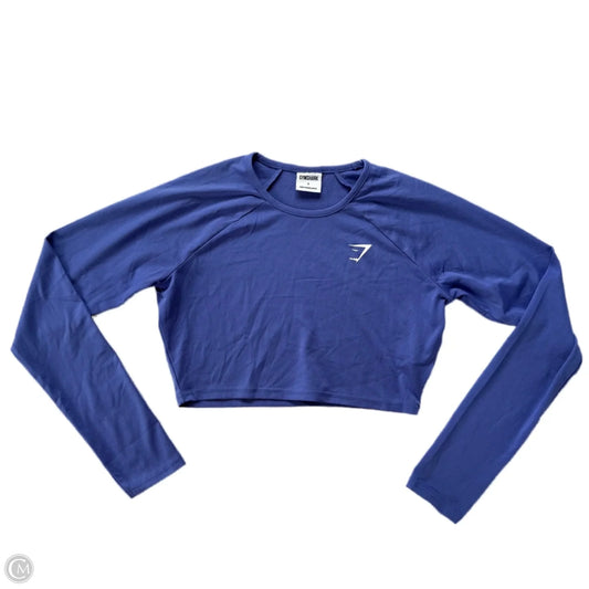 Athletic Top Long Sleeve Crewneck By Gym Shark In Blue, Size: S
