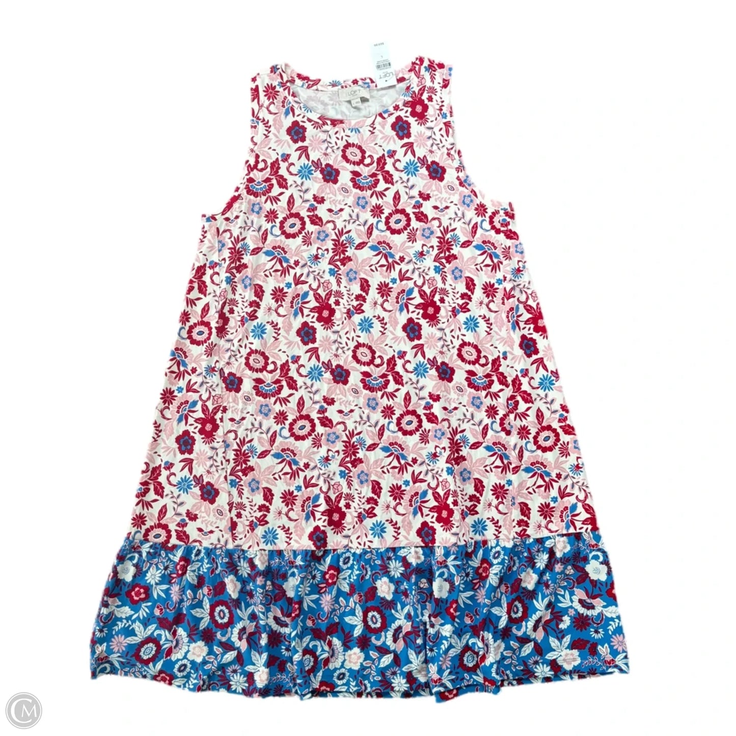 Dress Casual Midi By Loft In Floral Print, Size: L