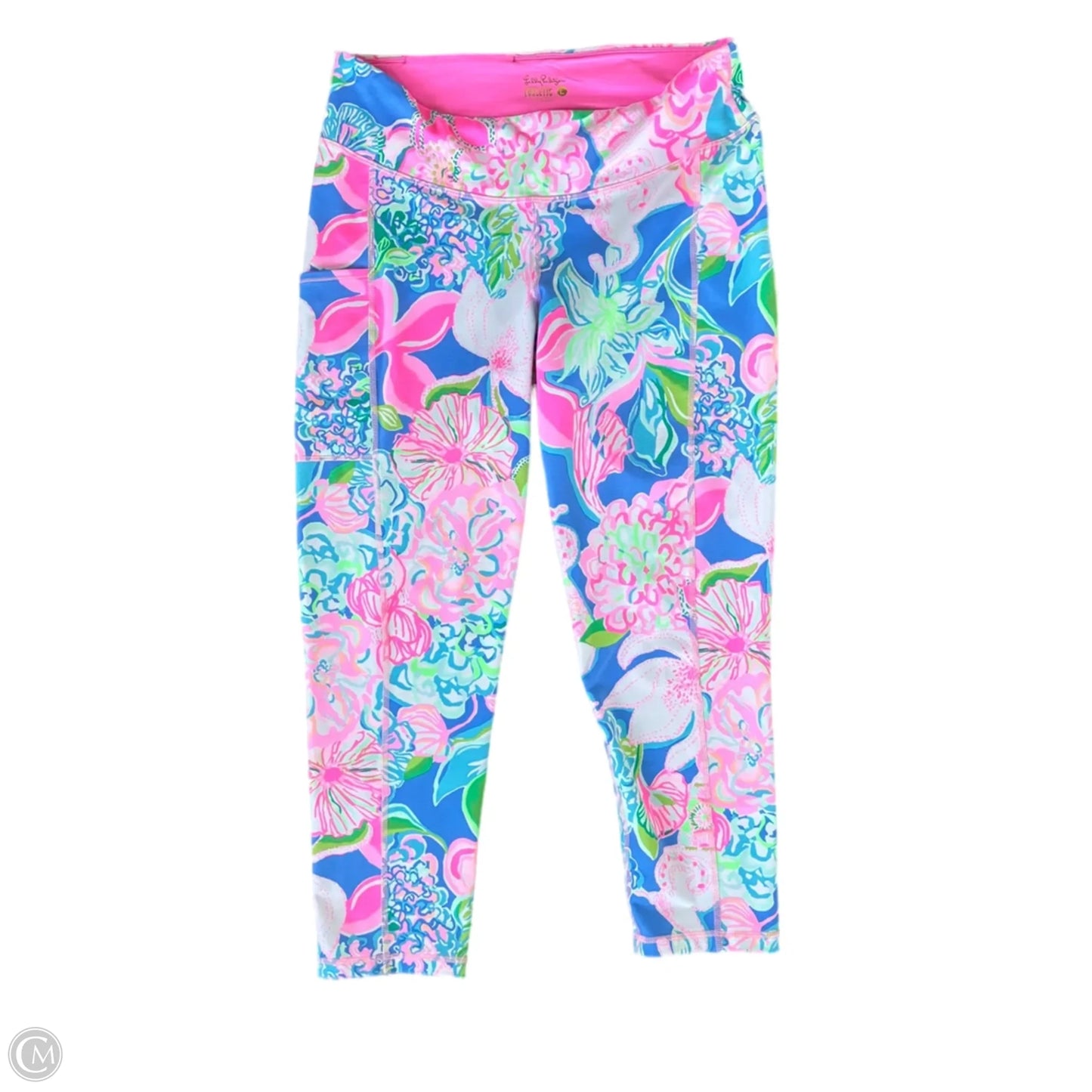 Pants Designer By Lilly Pulitzer In Blue & Pink, Size: L