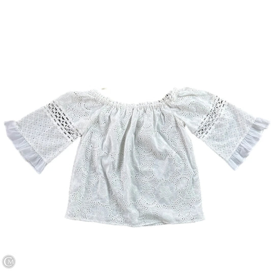 Top 3/4 Sleeve Designer By Lilly Pulitzer In White, Size: M