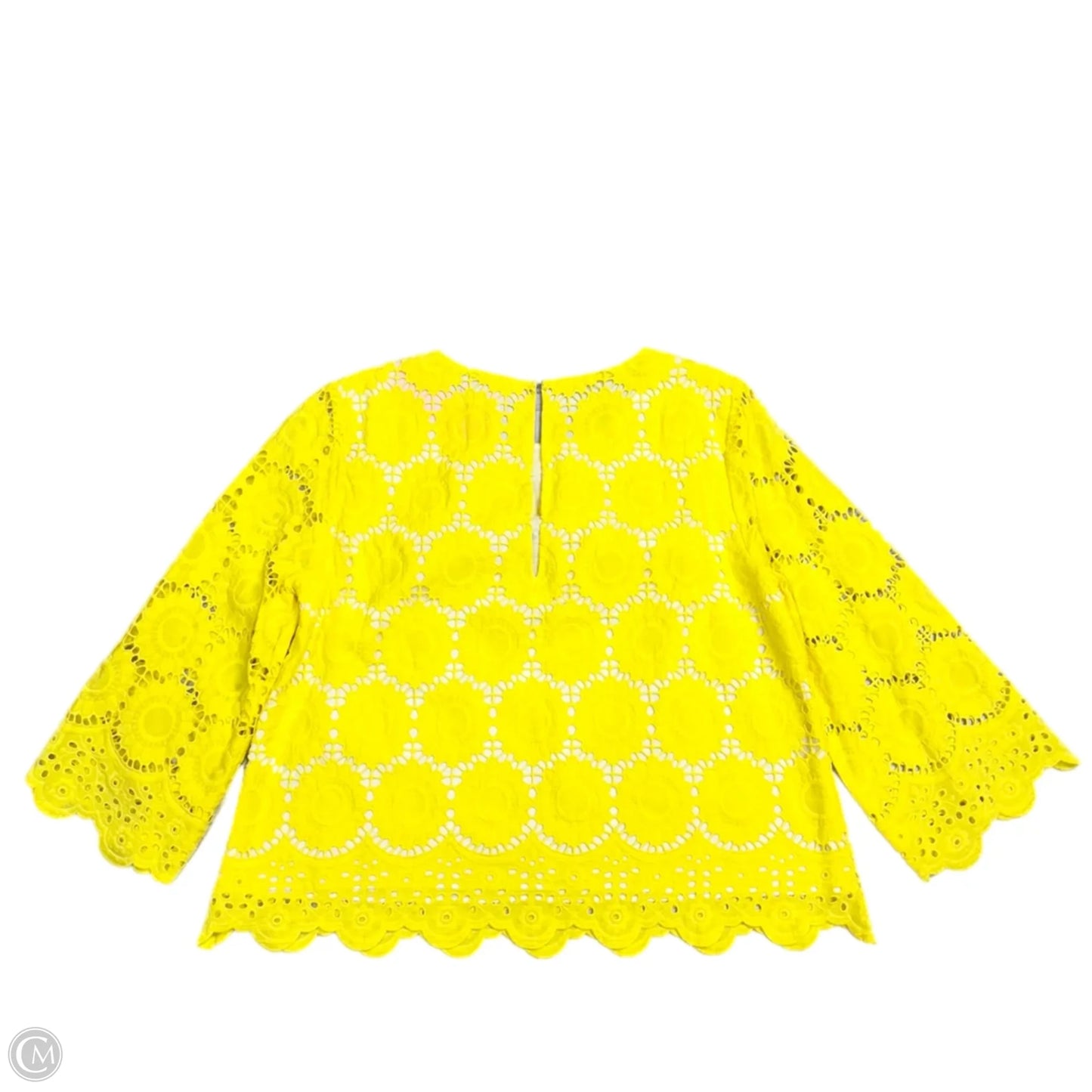 Top 3/4 Sleeve Designer By Lilly Pulitzer In Yellow, Size: L
