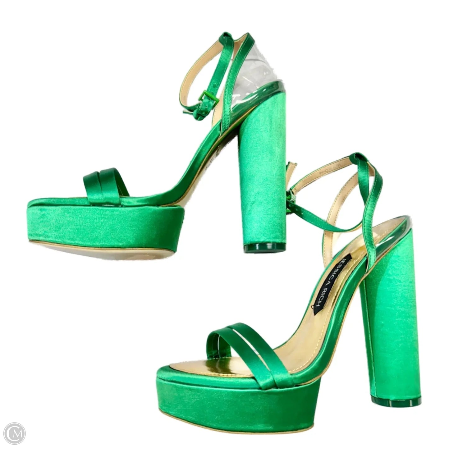 Sandals Heels Platform By Jessica Rich In Green, Size: 7.5