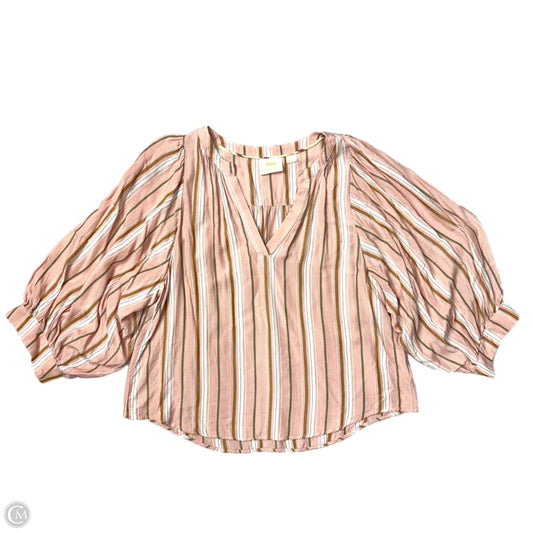 Top 3/4 Sleeve By Maeve In Striped Pattern, Size: L