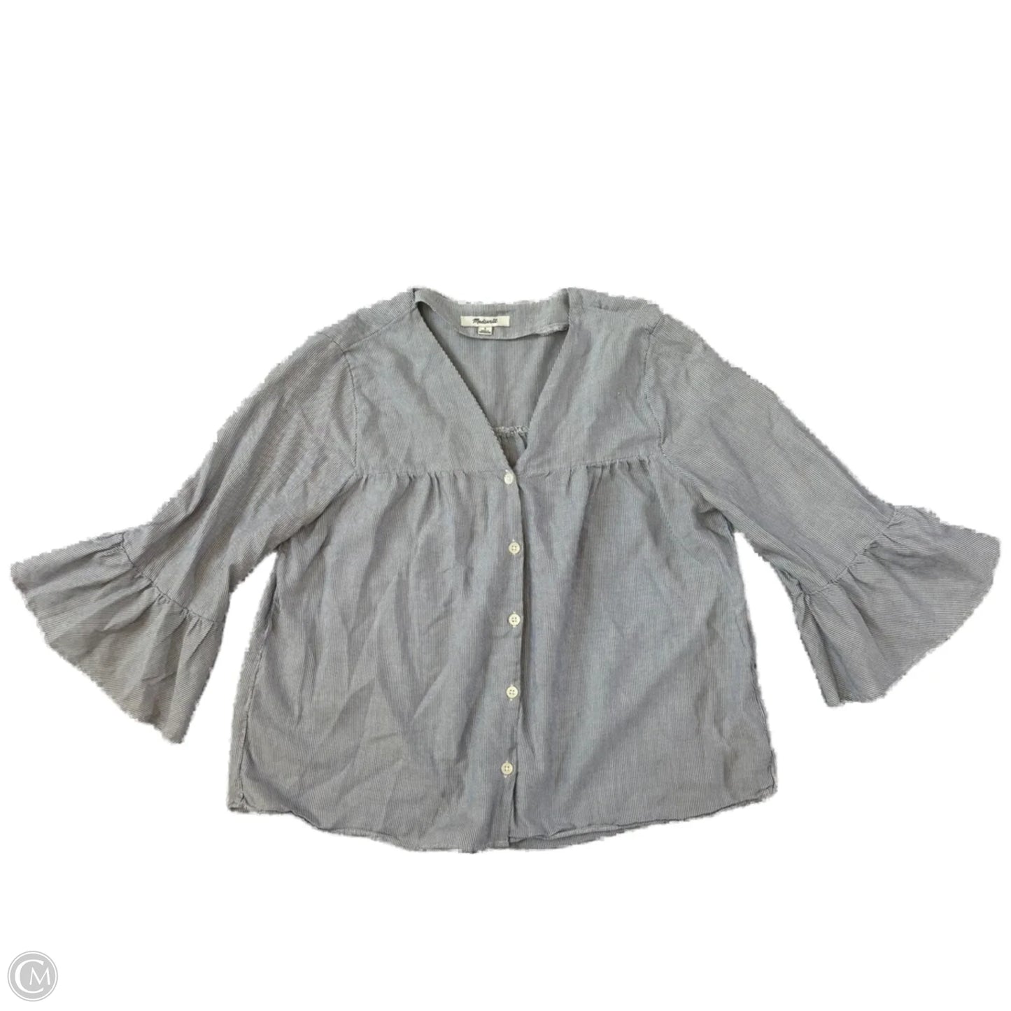 Top 3/4 Sleeve By Madewell In Striped Pattern, Size: S