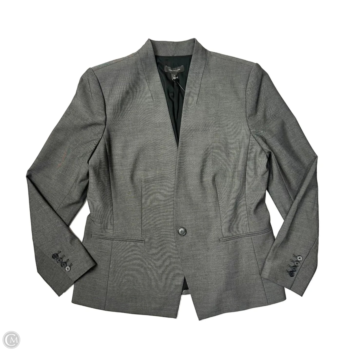 Blazer By Ann Taylor In Grey, Size: L