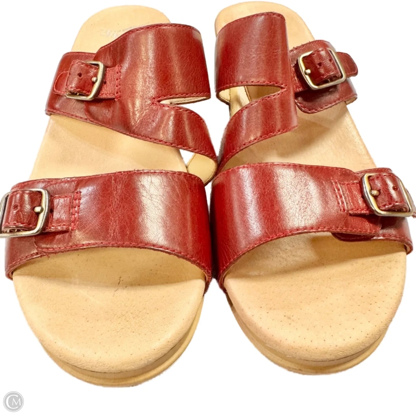 Sandals Heels Block By Dansko In Maroon, Size: 7.5