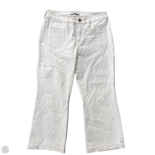 Jeans Flared By Liverpool In Cream Denim, Size: 8