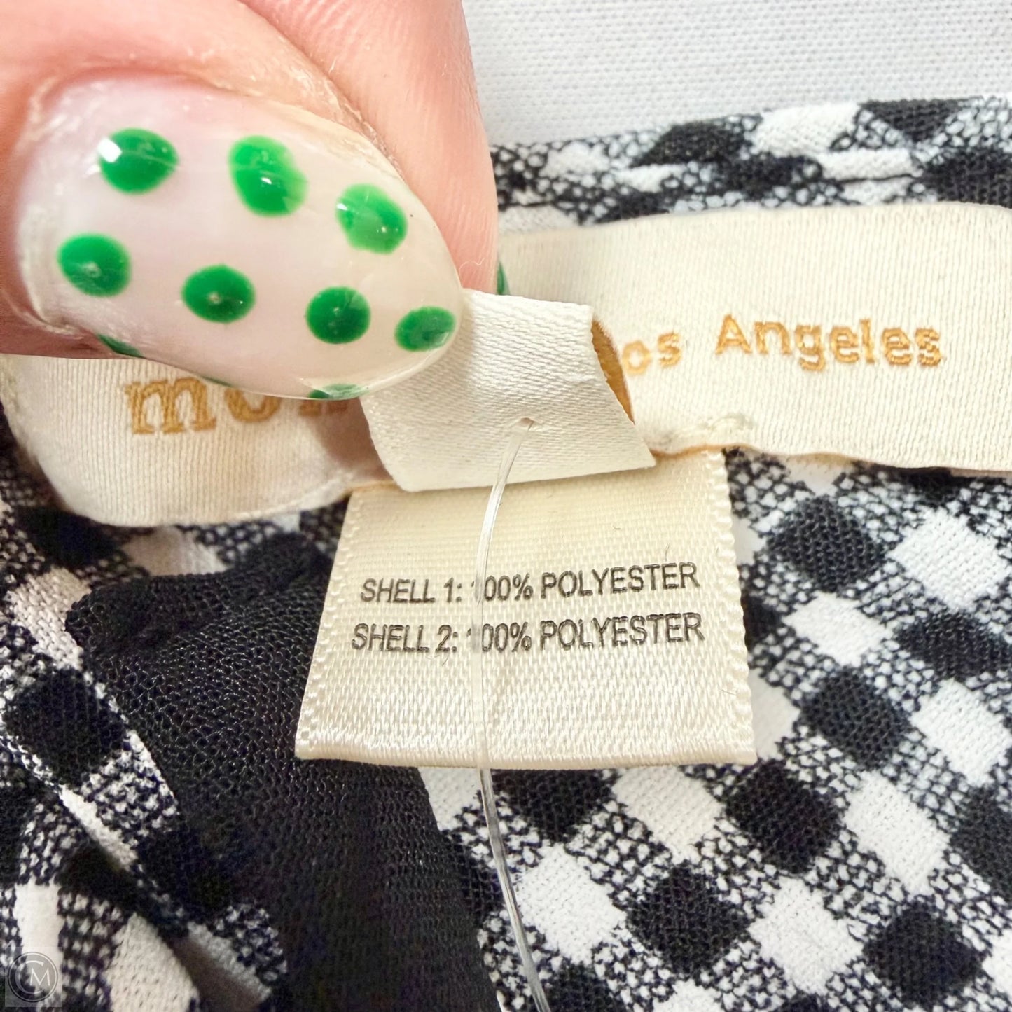 Top Short Sleeve By Monteau In Checkered Pattern, Size: M