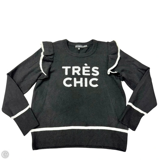 Sweater Designer By Karl Lagerfeld In Black & White, Size: L