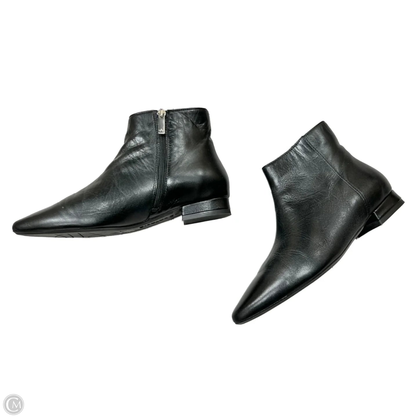 Boots Leather By Aquatalia In Black, Size: 6.5