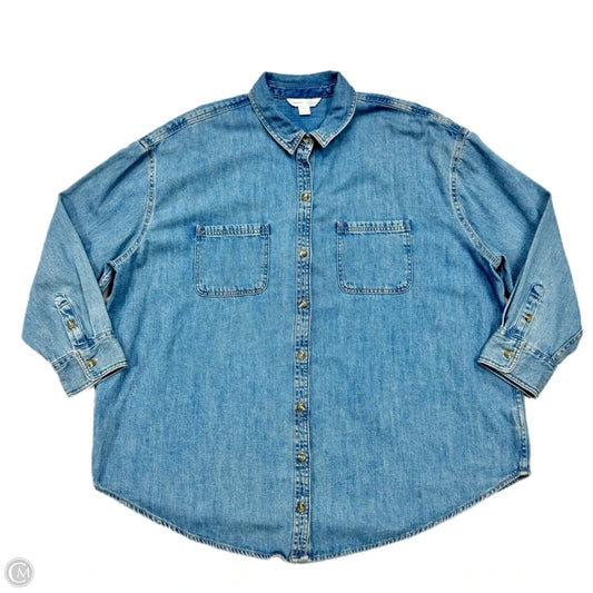 Top Long Sleeve By Old Navy In Blue Denim, Size: 2x