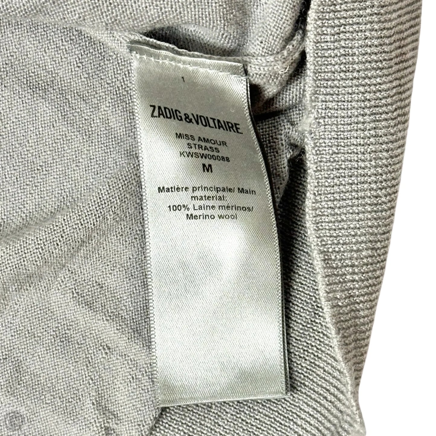 Top Long Sleeve By Zadig And Voltaire In Grey, Size: M