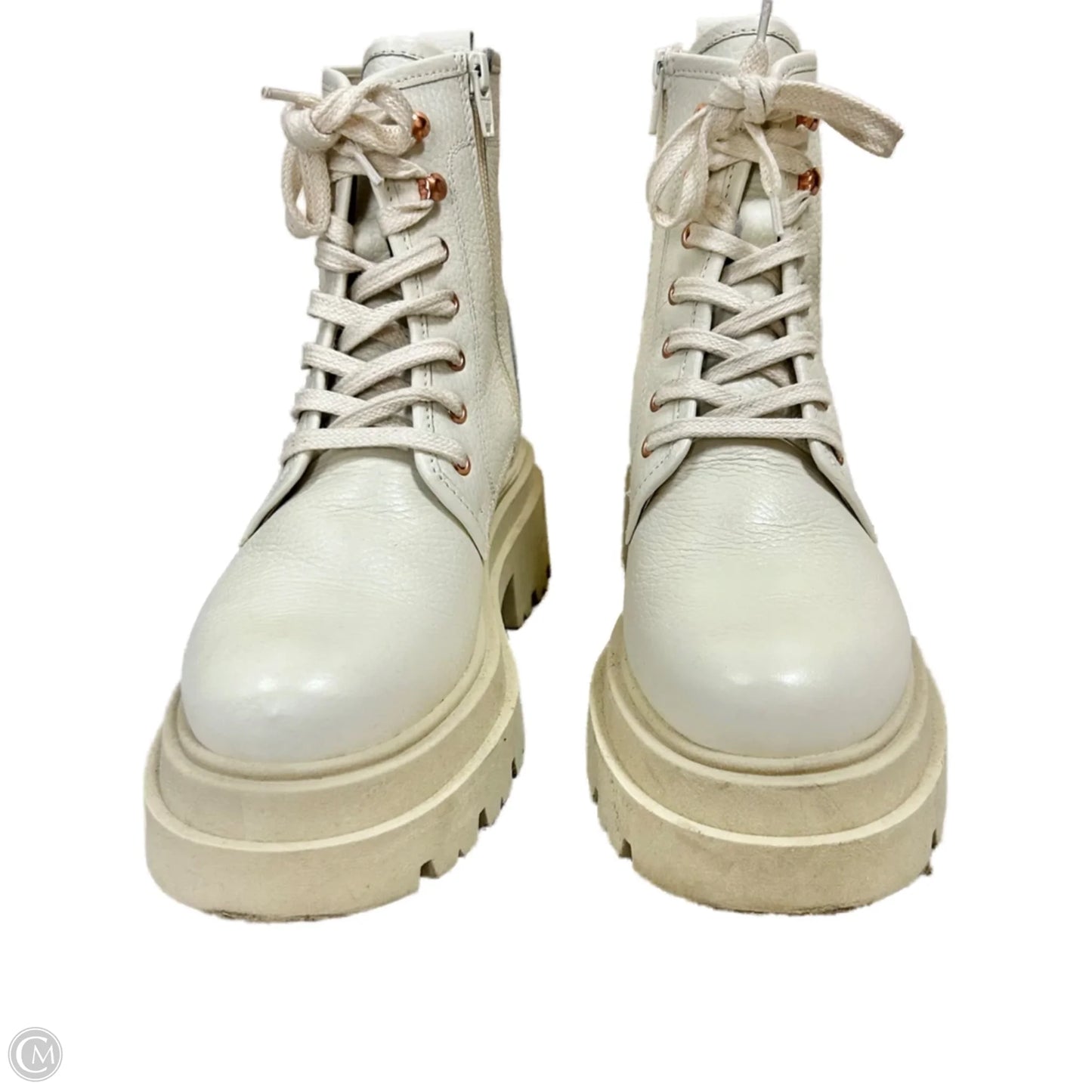 Boots Leather By Crown Vintage In Cream, Size: 7.5