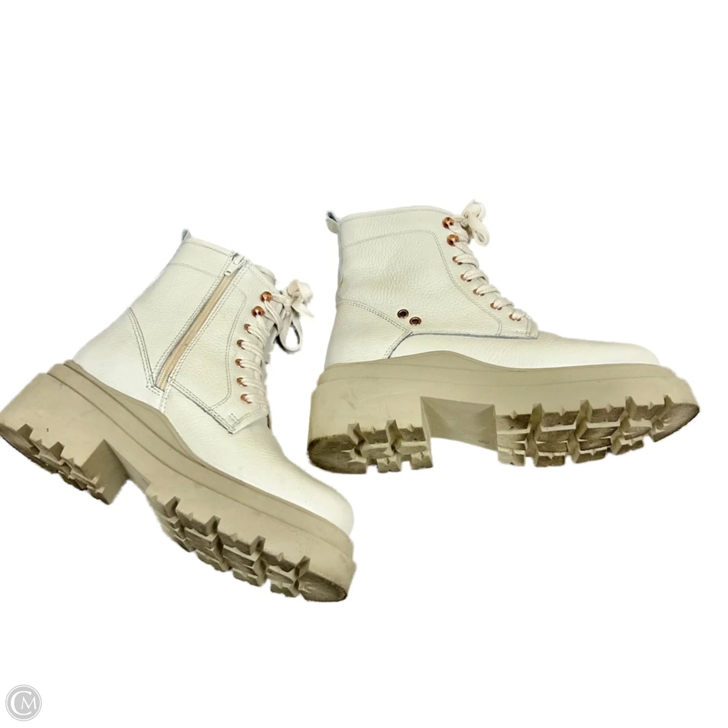 Boots Leather By Crown Vintage In Cream, Size: 7.5