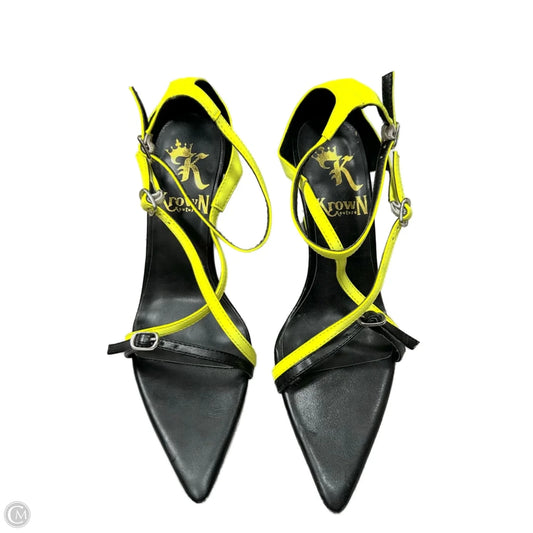 Sandals Heels Stiletto By Krown Kouture In Yellow, Size: 7.5