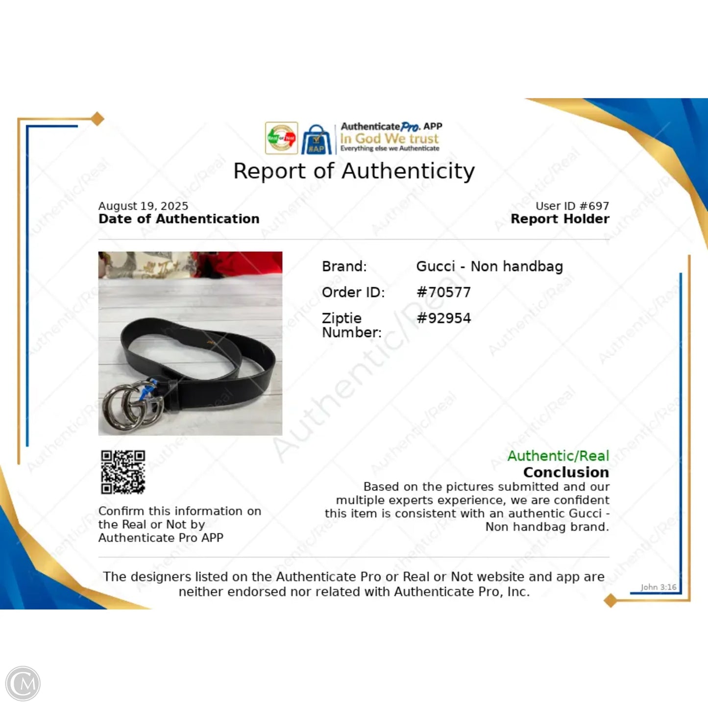 Belt Luxury Designer By Gucci, Size: Small