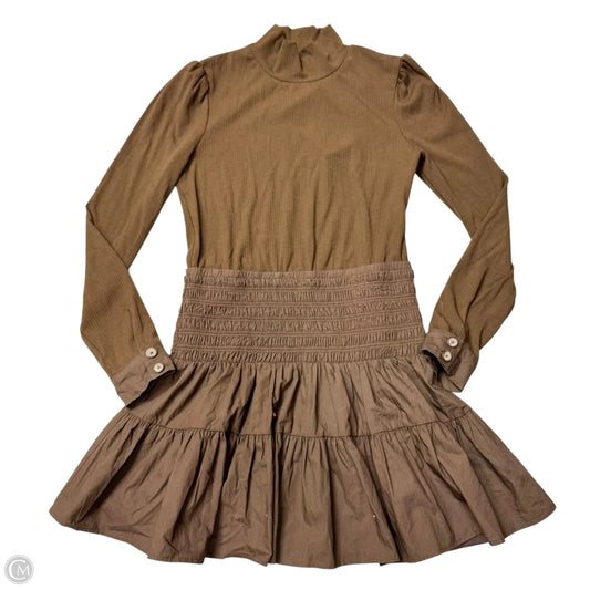 Dress Casual Short By Cartolina In Brown, Size: S