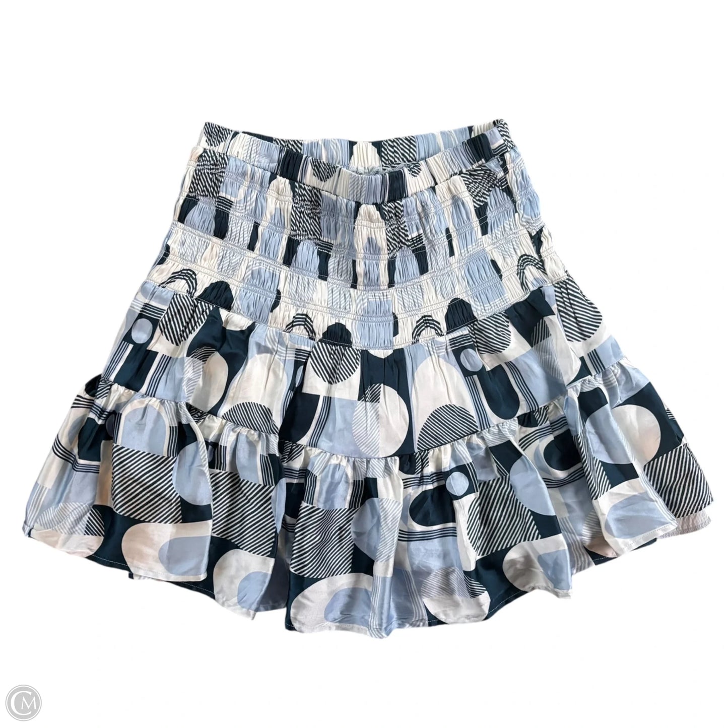 Skirt Mini & Short By Cartolina In Blue & White, Size: S