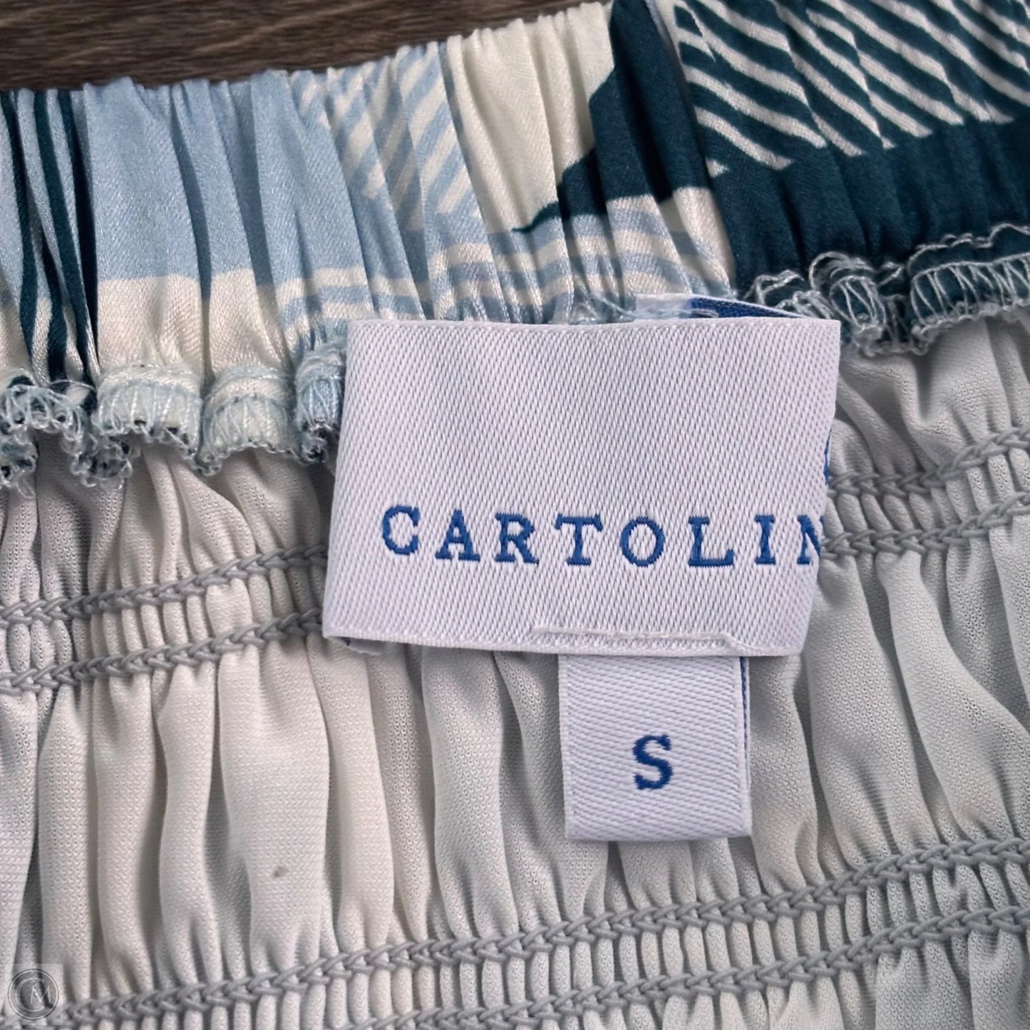 Skirt Mini & Short By Cartolina In Blue & White, Size: S