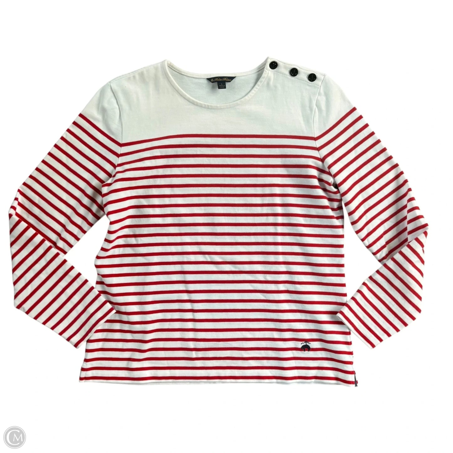 Top Long Sleeve By Brooks Brothers In Striped Pattern, Size: L