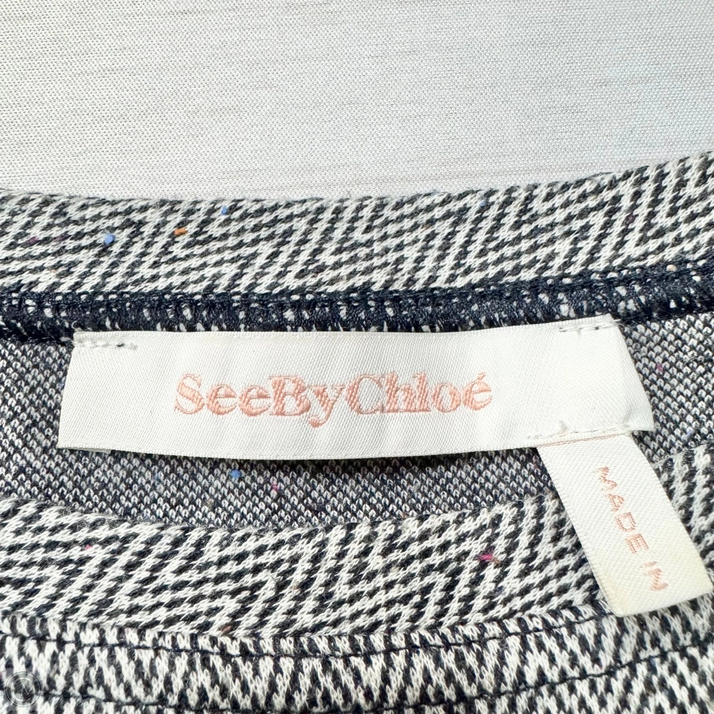 Top 3/4 Sleeve Designer By See By Chloe In Chevron Pattern, Size: M