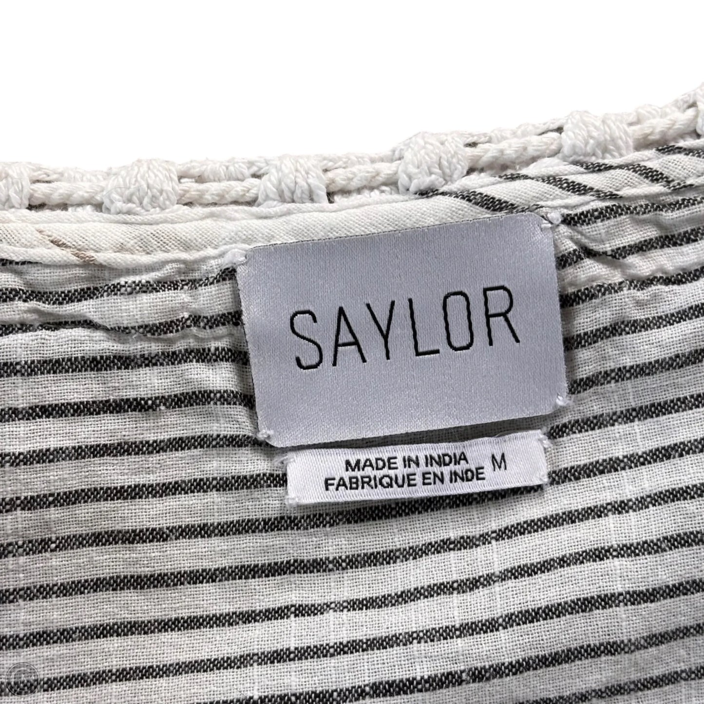 Top Long Sleeve By Saylor In Striped Pattern, Size: M