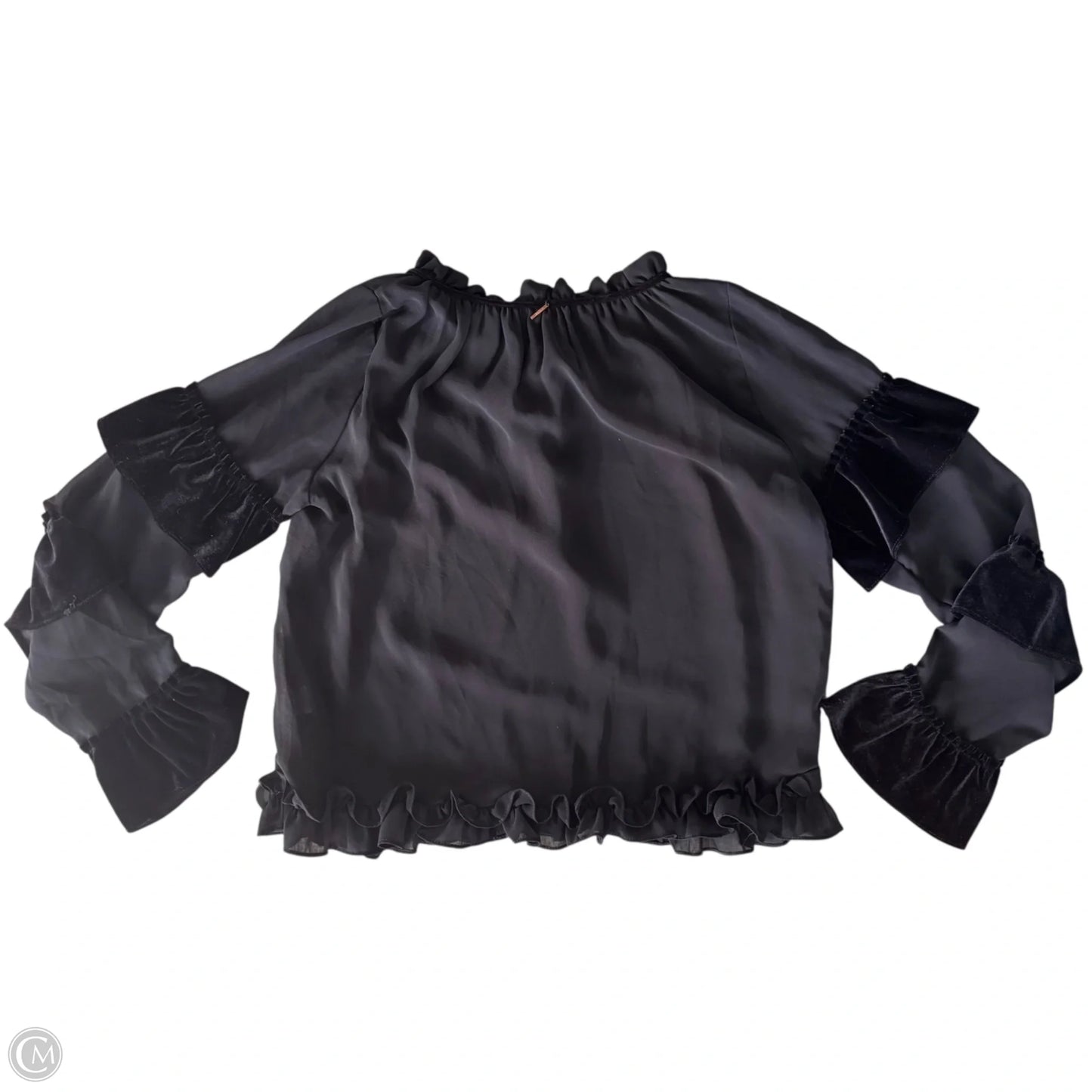 Blouse Designer By Misa In Black, Size: S