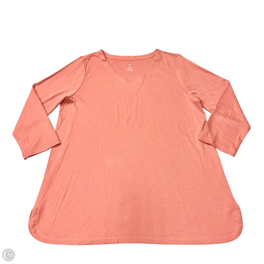 Top 3/4 Sleeve By J. Jill In Coral, Size: L