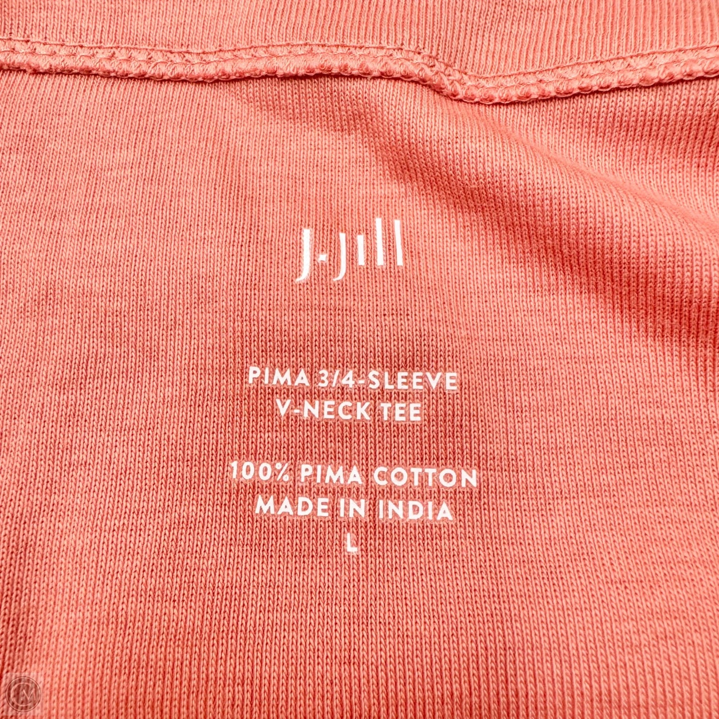 Top 3/4 Sleeve By J. Jill In Coral, Size: L