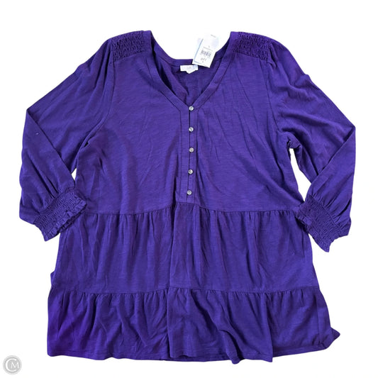 Tunic Long Sleeve By J. Jill In Purple, Size: L