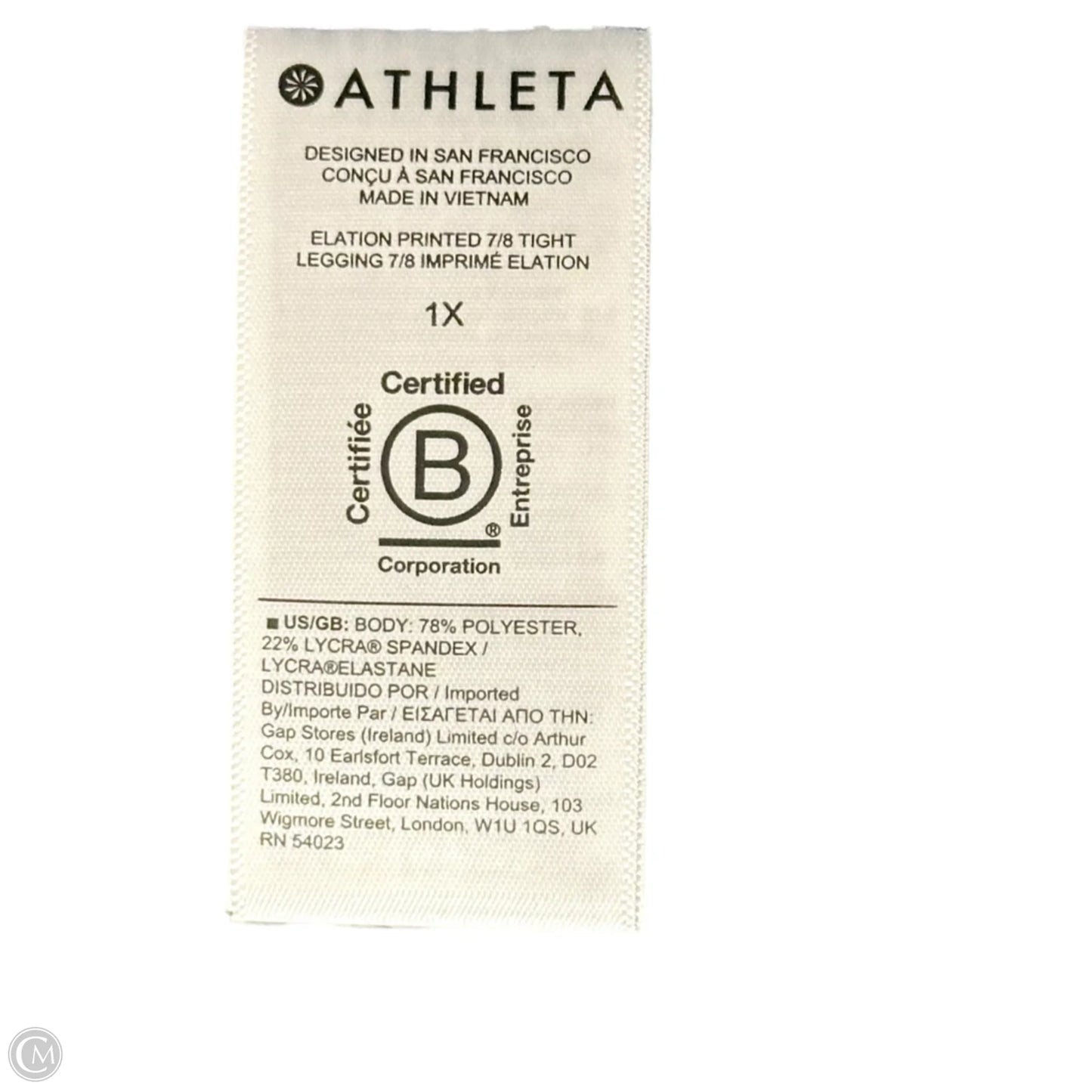 Athletic Leggings By Athleta In Tie Dye Print, Size: 1x