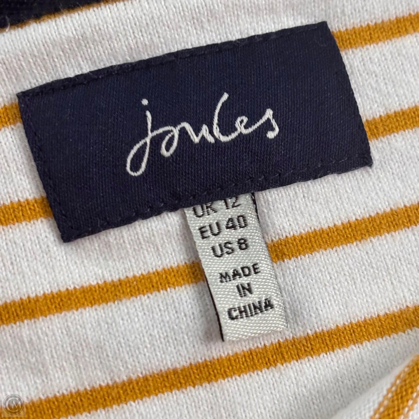 Top Long Sleeve By Joules In Striped Pattern, Size: M
