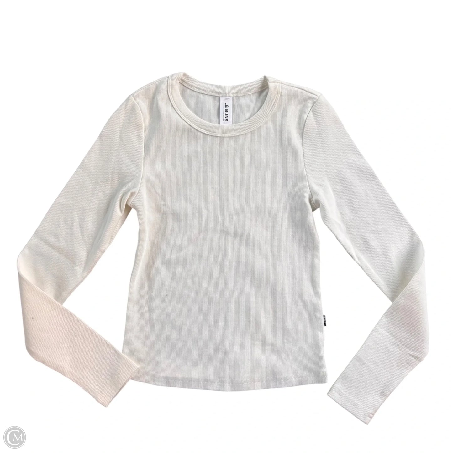 Top Long Sleeve By Le Buns In White, Size: S